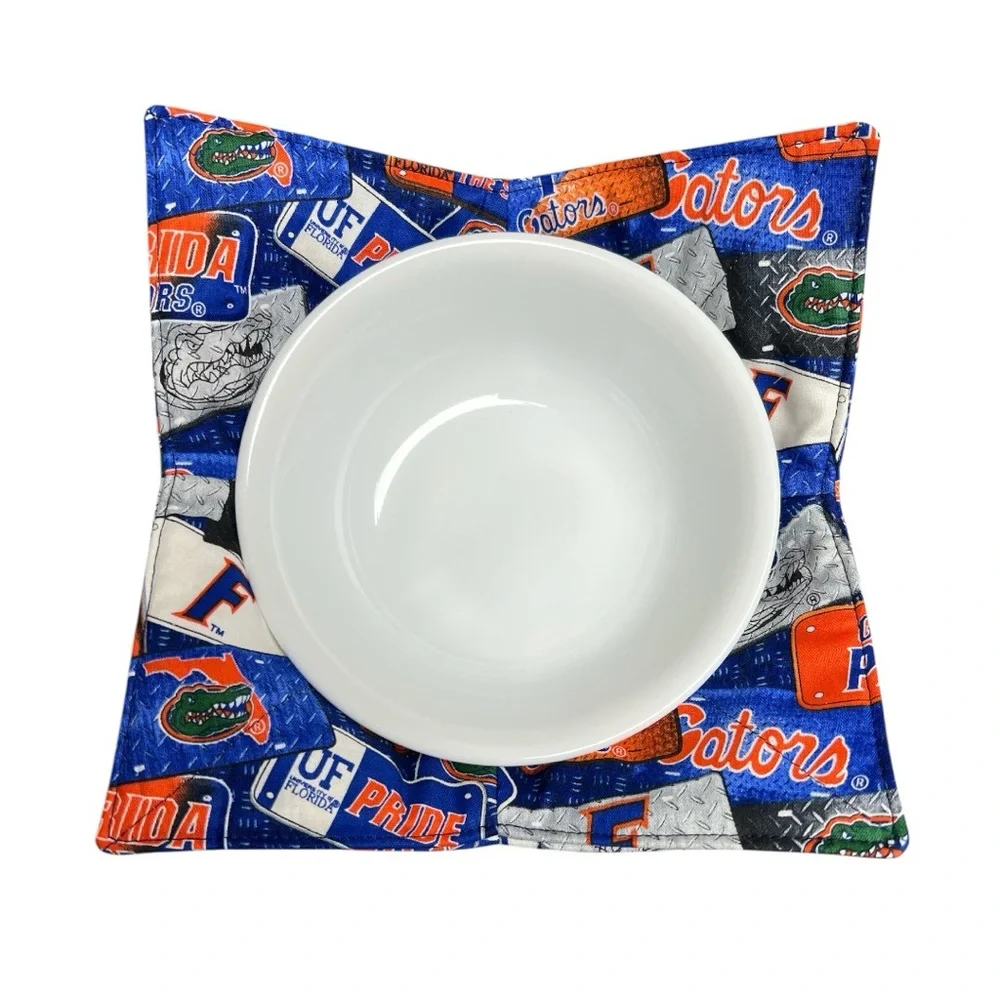 Hand Crafted Florida Gators Bowl Cozy Reversible Microwavable NCAA Team Fan Gift